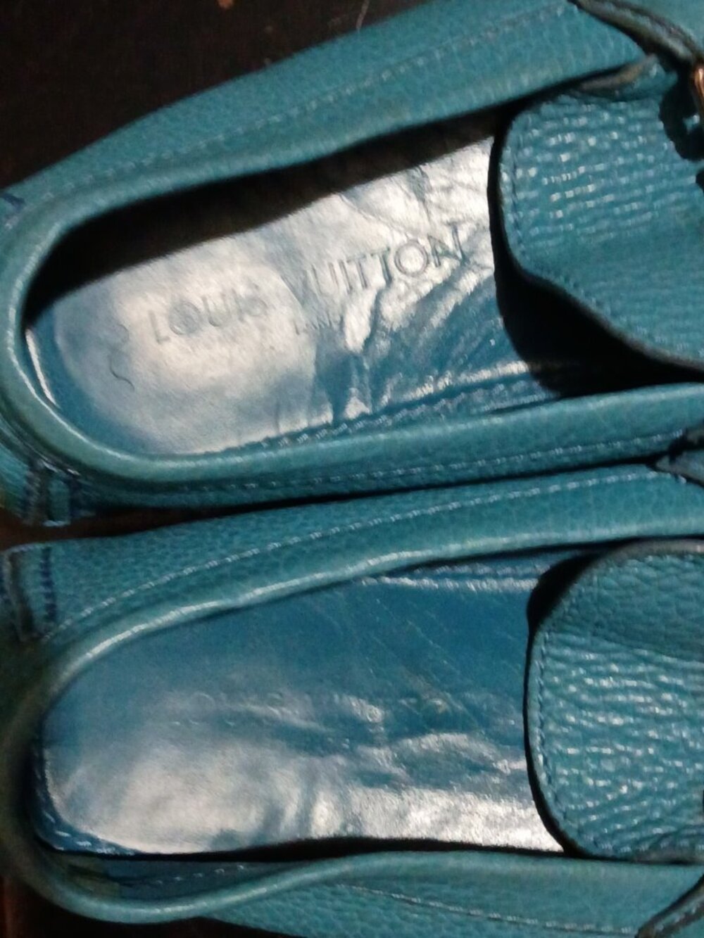 Men's Louis Vuitton Blue Monte Carlo Driving Loafers Shoes Sz 8.5 Good Condition - Picture 11 of 16